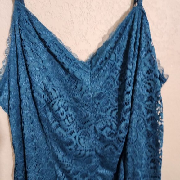Torrid Bodysuit Womens Plus Size 3 Blue Lace Adjustable Straps Snap - Picture 2 of 13